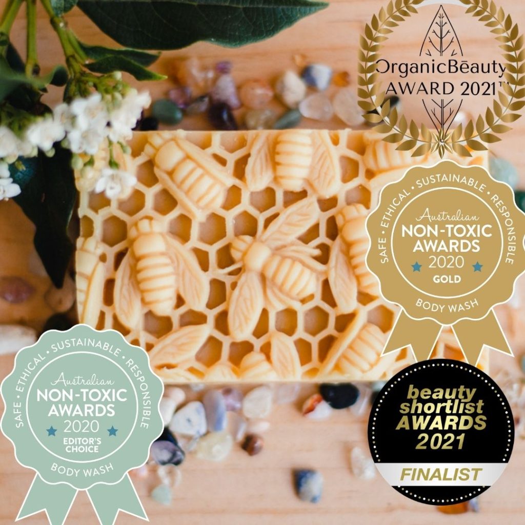 Ninas Bees Honey Beeswax soap 4 awards